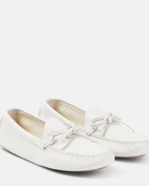 The Row Lucca Leather Moccasins - White