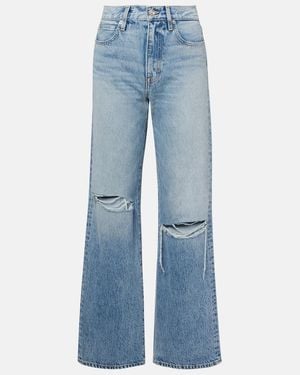 SLVRLAKE Denim Grace Mid-Rise Wide-Leg Jeans - Blue