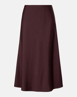Brunello Cucinelli Falda Midi En Mezcla De Lana - Morado