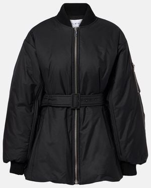 Alaïa Belted Cotton-Blend Bomber Jacket - Black