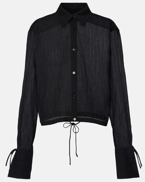 TOTEME Cropped Cotton Shirt - Black