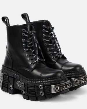 Vetements Destroyer Leather Combat Boots - Black