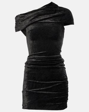 Rick Owens Lilies Lola Velvet Minidress - Black