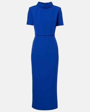 Roland Mouret Crepe Midi Dress - Blue