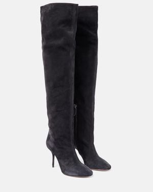 Alaïa Fluide 90 Suede Boots - Black