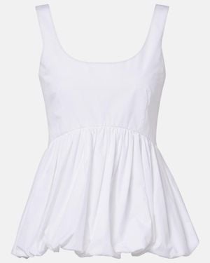 Rohe Peplum Cotton Poplin Top - White