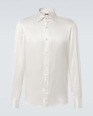 Rubinacci Silk Tuxedo Dress Shirt - White