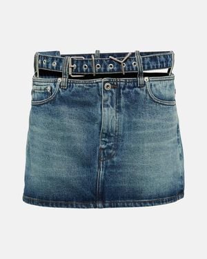 Y. Project Minifalda Y Belt En Denim - Azul