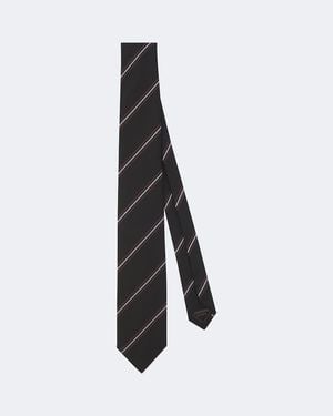 Brioni Corbata De Jacquard De Seda A Rayas - Blanco