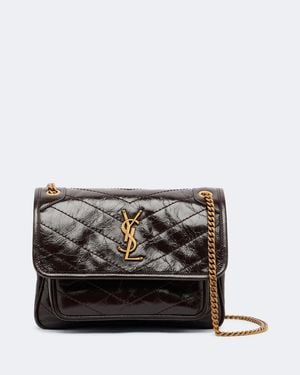 Saint Laurent Niki Small Leather Shoulder Bag - Black
