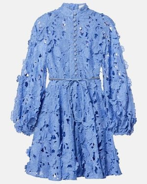 Zimmermann Patience Floral Cotton Minidress - Blue