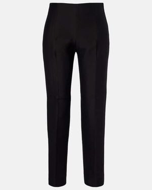 TOTEME Schmale Hose Aus Wolle Und Seide - Schwarz