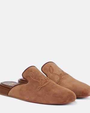 Christian Louboutin Coolito Donna Suede Slippers - Brown