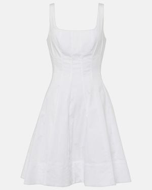 STAUD Wells Cotton Poplin Minidress - White