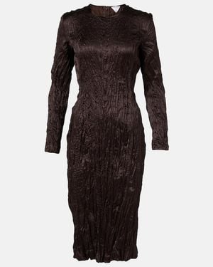 Bottega Veneta Satin Midi Dress - Black