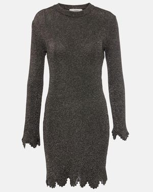 Chloé Vestido Jersey Con Bordes Festoneados - Gris
