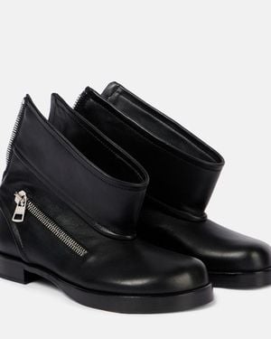 JW Anderson Leather Biker Boots - Black