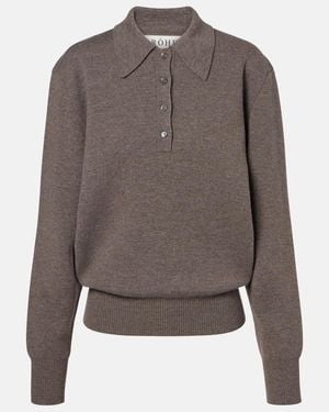Rohe Polopullover Aus Wolle Und Kaschmir - Grau