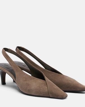 Brunello Cucinelli Slingback-Pumps Monili Aus Veloursleder - Braun