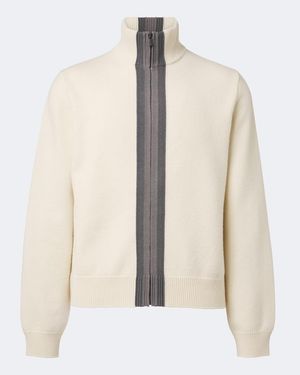 Gucci Pullover Mit Reissverschluss Aus Wolle - Weiß