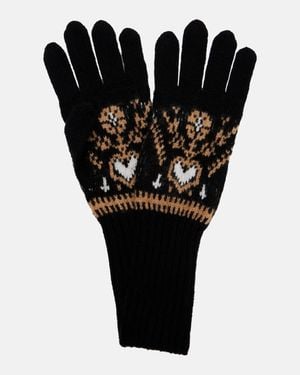 KHAITE Domini Fair Isle Cashmere Gloves - Black