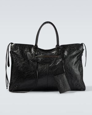 Balenciaga Weekender Le City Aus Leder - Schwarz