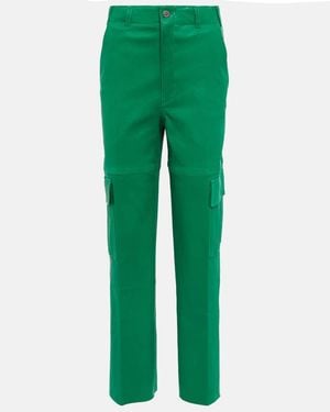 Stouls Axel Leather Cargo Trousers - Green