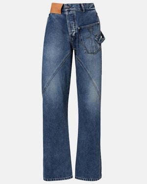 JW Anderson Twisted Embroidered Straight Jeans - Blue
