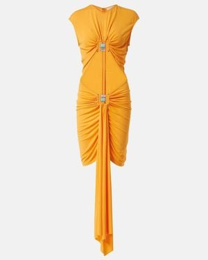 Christopher Esber Duo Bezel Cutout Jersey Minidress - Yellow