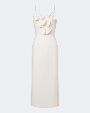 Magda Butrym Verziertes Midikleid Aus Baumwolle - Weiß