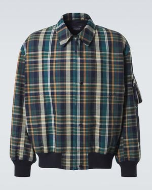 Comme des Garçons Checked Cotton And Linen Blouson - Blue