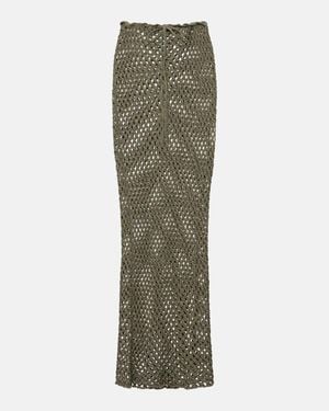 Bananhot Magen Crochet Cotton-Blend Maxi Skirt - Green