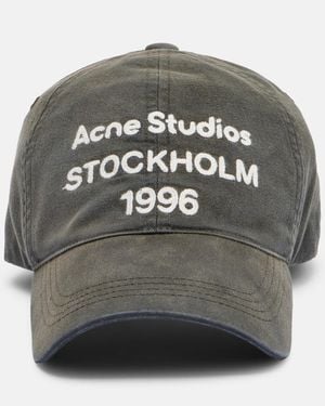 Acne Studios Logo Cotton Twill Baseball Cap - Grey