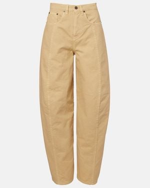 Victoria Beckham High-Rise Barrel-Leg Jeans - Natural