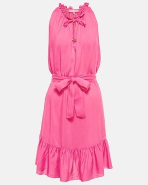 Heidi Klein Self-tie Ruffled Minidress - Pink