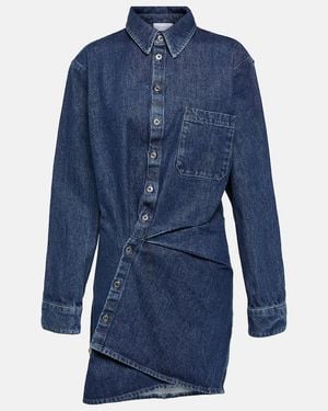 Off-White c/o Virgil Abloh Asymmetric Denim Shirt Dress - Blue