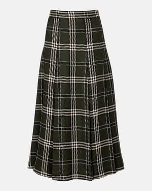 Emilia Wickstead Kensie Checked Wool-Blend Midi Skirt - Green