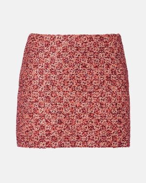 Gucci Gg Lame Tweed Miniskirt - Red