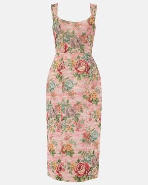 midi formal cocktail dresses Marchesa Notte Women's Guipure Lace A-Line Dress - Ivory