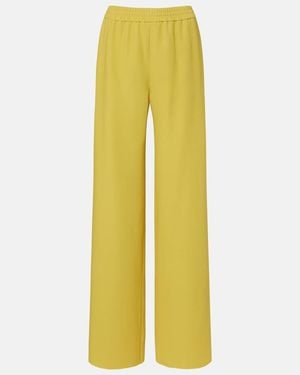 Valentino Silk Wide-Leg Trousers - Yellow