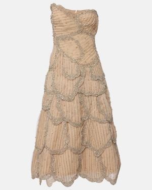 Costarellos Sylvie Embellished Georgette Cocktail Dress - Natural
