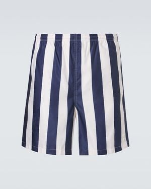 Ami Paris Striped Swim Trunks - Blue