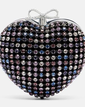 Self-Portrait Clutch Mit Kristallen - Schwarz