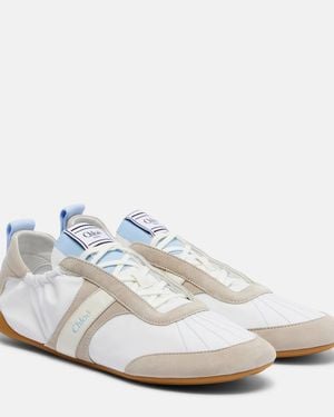 Chloé Kick Suede-Trimmed Trainers - White