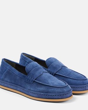 Hogan H683 Suede Loafers - Blue