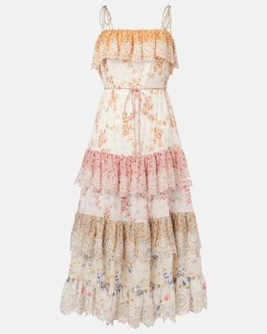 Zimmermann Lucky Tiered Cotton Maxi Dress - Pink
