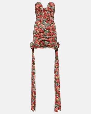 Magda Butrym Floral Ruched Minidress - Red