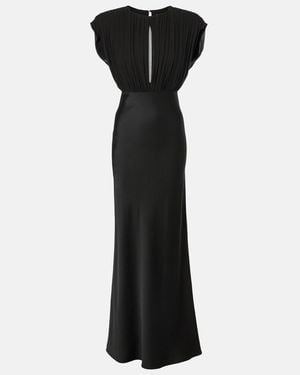 Max Mara Randers Silk Satin Crepe Maxi Dress - Black