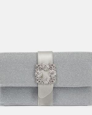 Manolo Blahnik Capri Glitter Embellished Clutch - Gray
