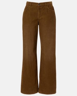 The Row Eglitta Cotton Corduroy Wide-Leg Pants - Brown